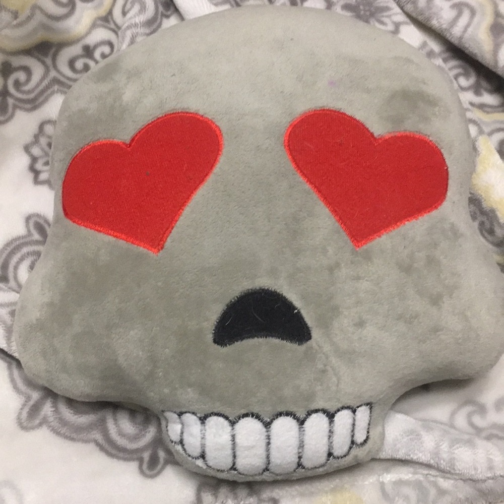 Skull emoji pillow